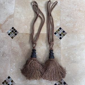 Pair of fancy curtain tie back holders -